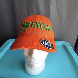 NWTS Srixon Fitted Golf Cap Hat Orange Embroidered Logo